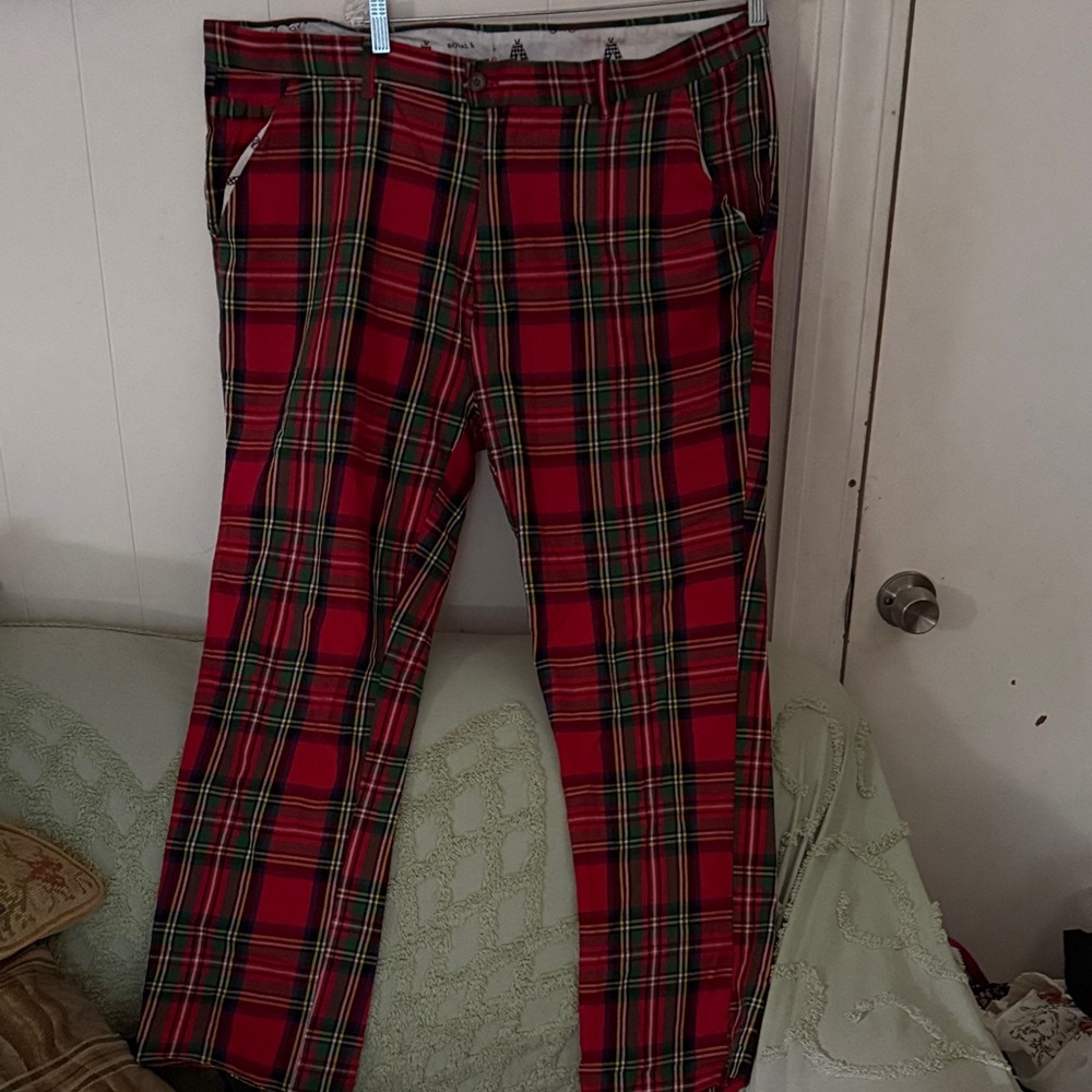 Red Royal & Awesome Plaid Golf Pants